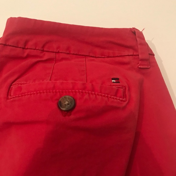 TOMMY HILFIGER bright red ankle chino pants size 8 - Picture 3 of 5